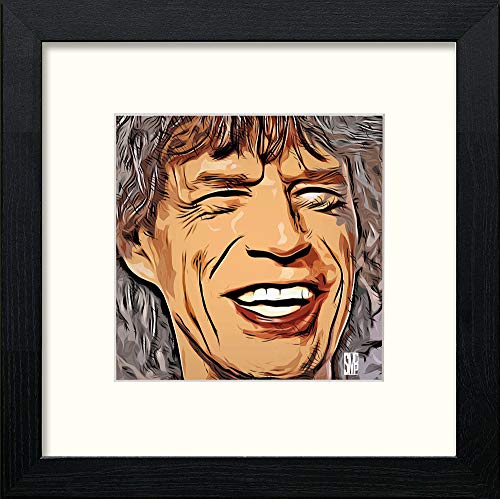 lumartos Mick Jagger – Black Wood Frame Wall Art – Framed Wall Art Print by Lumartos Premium Home Décor