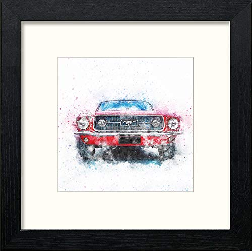 lumartos Mustang – Black Wood Frame Wall Art – Framed Wall Art Print by Lumartos Premium Home Décor
