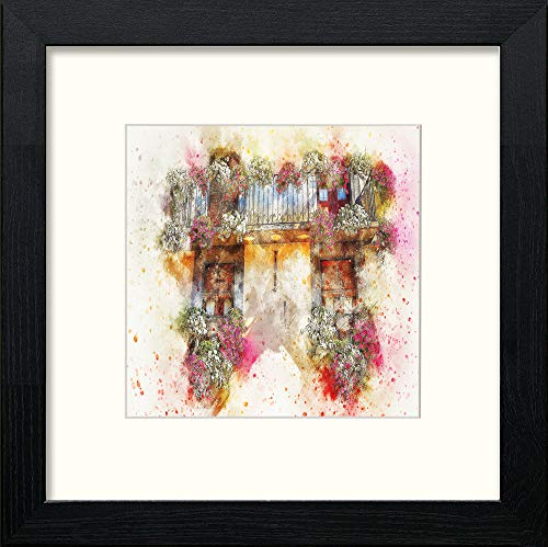 lumartos Nerja Cottage – Black Wood Frame Wall Art – Framed Wall Art Print by Lumartos Premium Home Décor