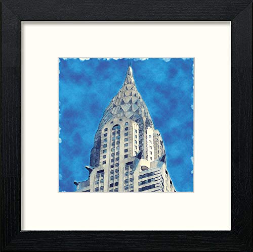 lumartos New York Chrysler Building – Black Wood Frame Wall Art – Framed Wall Art Print by Lumartos Premium Home Décor