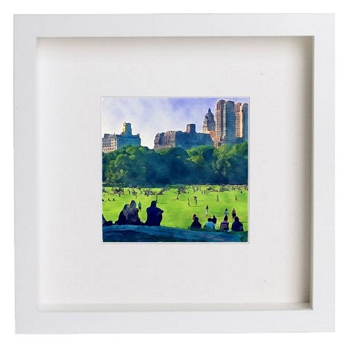 lumartos New York City Collection Central Park 148 – White Frame Wall Art – Framed Wall Art Print by Lumartos Premium Home Décor