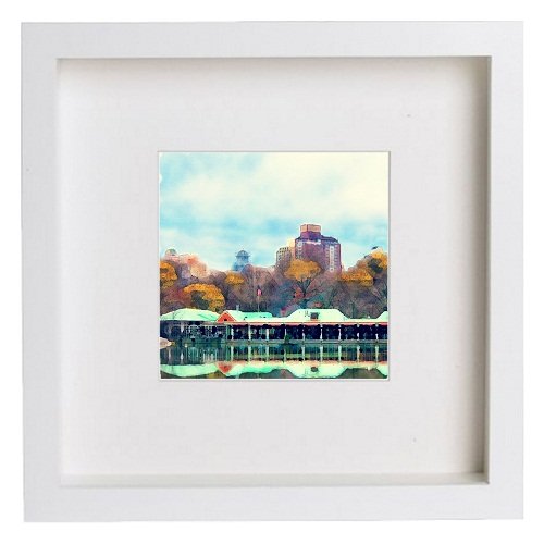 lumartos New York City Collection Central Park Boathouse (or Loeb Boathouse) – Framed Wall Art Print by Lumartos Premium Home Décor