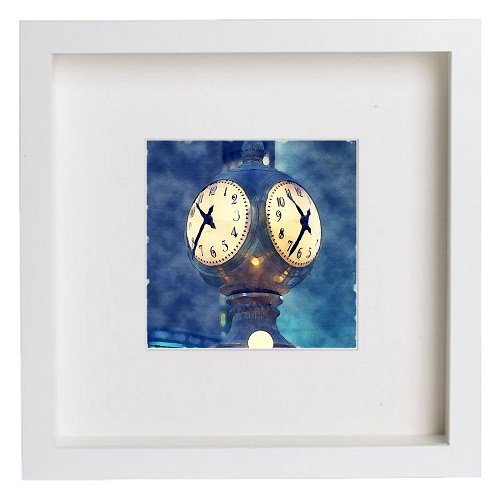 lumartos New York City Collection Grand Central Station Clock 199 – White Fr – Framed Wall Art Print by Lumartos Premium Home Décor