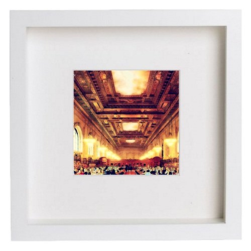 lumartos New York City Collection Ny Public Library Reading Room 201 – White – Framed Wall Art Print by Lumartos Premium Home Décor