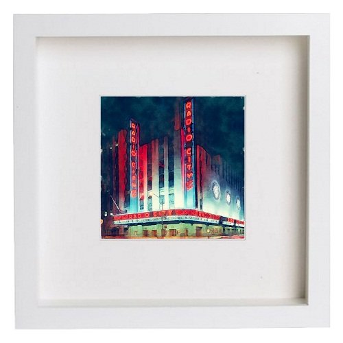 lumartos New York City Collection Radio City Music Hall 152 – White Frame Wa – Framed Wall Art Print by Lumartos Premium Home Décor