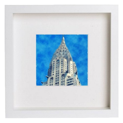lumartos New York City Collection The Chrysler Building 155 – White Frame Wa – Framed Wall Art Print by Lumartos Premium Home Décor