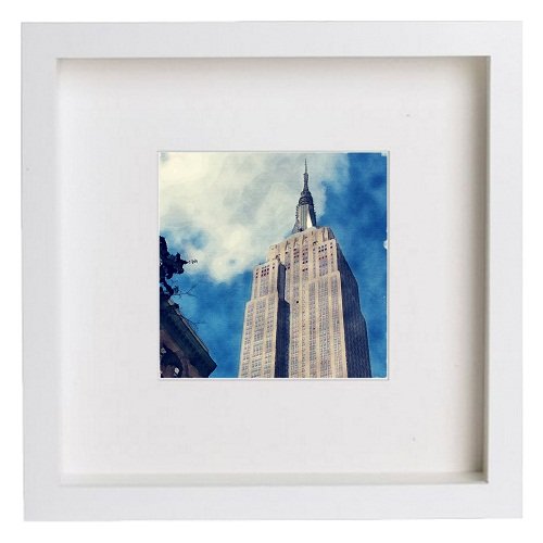 lumartos New York City Collection The Empire State Building 156 – White Fram – Framed Wall Art Print by Lumartos Premium Home Décor