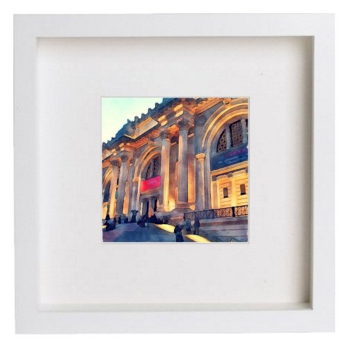 lumartos New York City Collection The Metropolitan Museum Of Art 157 – White – Framed Wall Art Print by Lumartos Premium Home Décor