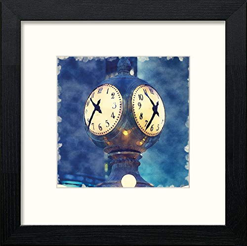 lumartos New York Grand Central Station Clock – Black Wood Frame Wall Art – Framed Wall Art Print by Lumartos Premium Home Décor