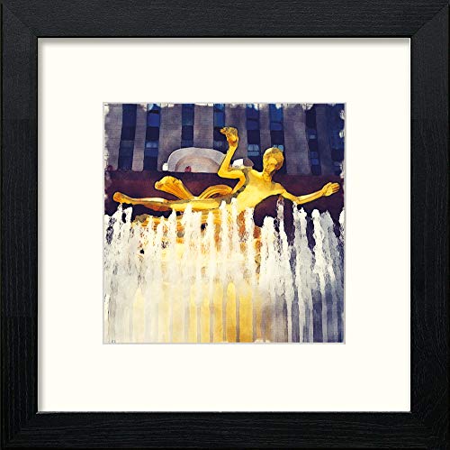 lumartos New York Rockefellow Centre – Black Wood Frame Wall Art – Framed Wall Art Print by Lumartos Premium Home Décor