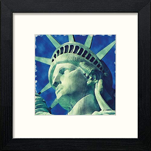 lumartos New York Statute Liberty 158 – Black Wood Frame Wall Art – Framed Wall Art Print by Lumartos Premium Home Décor