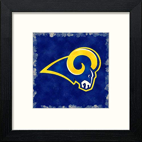 lumartos NFL Rams Badge – Black Wood Frame Wall Art – Framed Wall Art Print by Lumartos Premium Home Décor