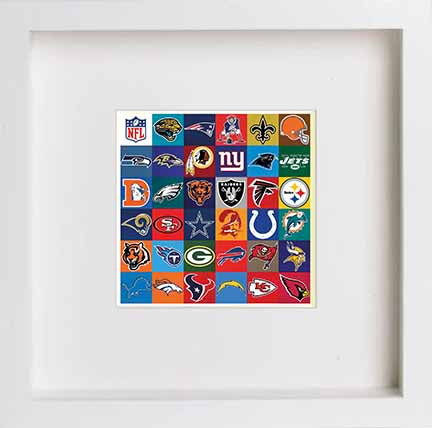 lumartos NFL Team Logos 0284 – 23cm x 23cm x 4.5cm Frame Wall Art – Framed Wall Art Print by Lumartos Premium Home Décor