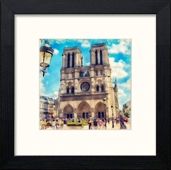 lumartos Notre Dame – Black Wood Frame Wall Art – Framed Wall Art Print by Lumartos Premium Home Décor