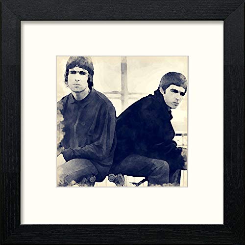 lumartos Oasis Noel Liam Gallagher – Black Wood Frame Wall Art – Framed Wall Art Print by Lumartos Premium Home Décor
