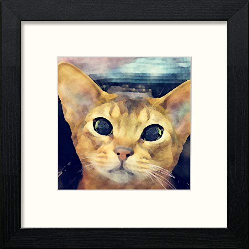 lumartos Oriental Cat – Black Wood Frame Wall Art – Framed Wall Art Print by Lumartos Premium Home Décor
