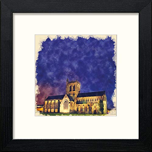 lumartos Paisley Abbey – Black Wood Frame Wall Art – Framed Wall Art Print by Lumartos Premium Home Décor