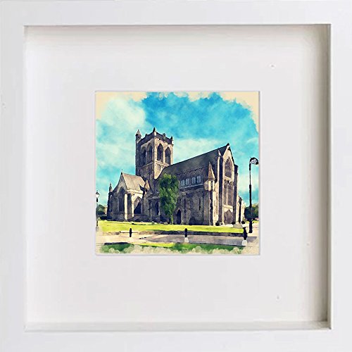 lumartos Paisley Scotland Paisley Abbey From North West 162 – White Frame W – Framed Wall Art Print by Lumartos Premium Home Décor