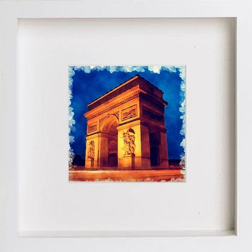 lumartos Paris Collection Arc De Triomphe 163 – White Frame Wall Art – Framed Wall Art Print by Lumartos Premium Home Décor