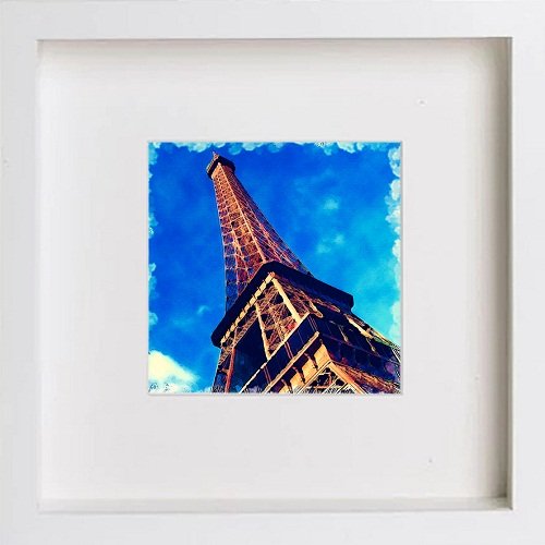 lumartos Paris Collection The Eiffel Tower 165 – White Frame Wall Art – Framed Wall Art Print by Lumartos Premium Home Décor
