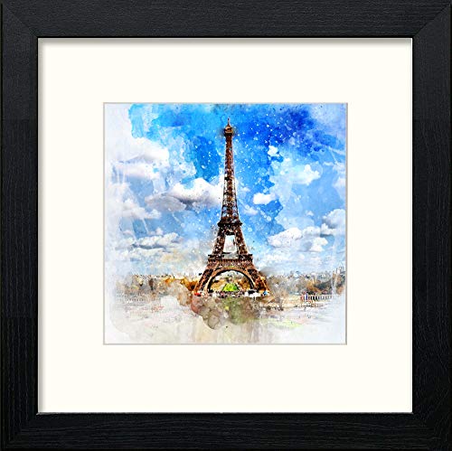 lumartos Paris Eiffel – Black Wood Frame Wall Art – Framed Wall Art Print by Lumartos Premium Home Décor