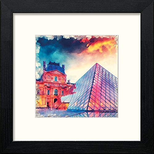 lumartos Paris Louvre – Black Wood Frame Wall Art – Framed Wall Art Print by Lumartos Premium Home Décor