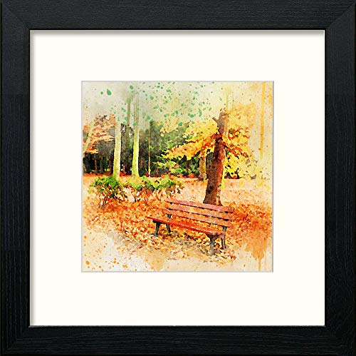 lumartos Park Bench – Black Wood Frame Wall Art – Framed Wall Art Print by Lumartos Premium Home Décor