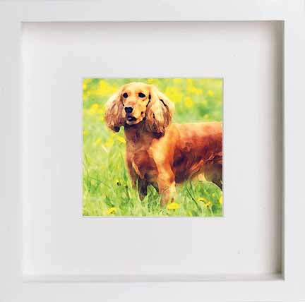 lumartos Pets Cocker Spaniel 0274 – White Frame Wall Art – Framed Wall Art Print by Lumartos Premium Home Décor