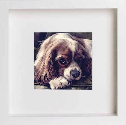 lumartos Pets Cute Dog 283 – White Frame Wall Art – Framed Wall Art Print by Lumartos Premium Home Décor