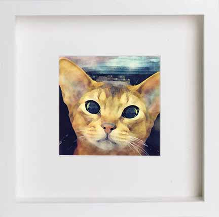 lumartos Pets Oriental Cat 0282 – White Frame Wall Art – Framed Wall Art Print by Lumartos Premium Home Décor