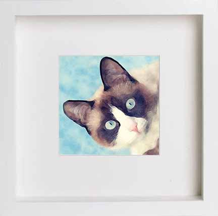 lumartos Pets Siamese Cat 0280 – White Frame Wall Art – Framed Wall Art Print by Lumartos Premium Home Décor