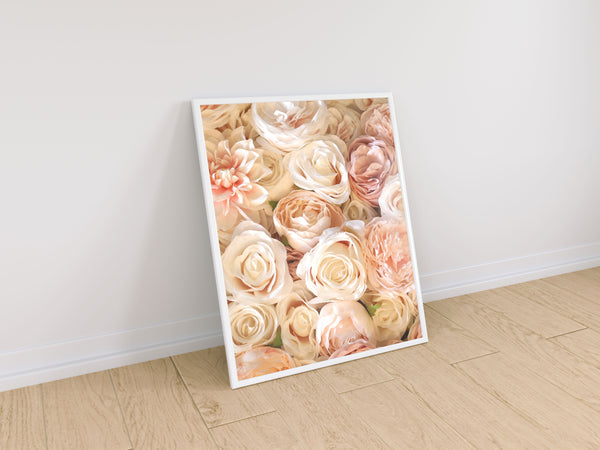 lumartos Pink Roses Shades Large Quote Print – A4 Frame Wall Art – Framed Wall Art Print by Lumartos Premium Home Décor