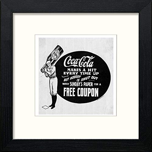 lumartos Poster Vintage Coca Cola Advert – Black Wood Frame Wall Art – Framed Wall Art Print by Lumartos Premium Home Décor