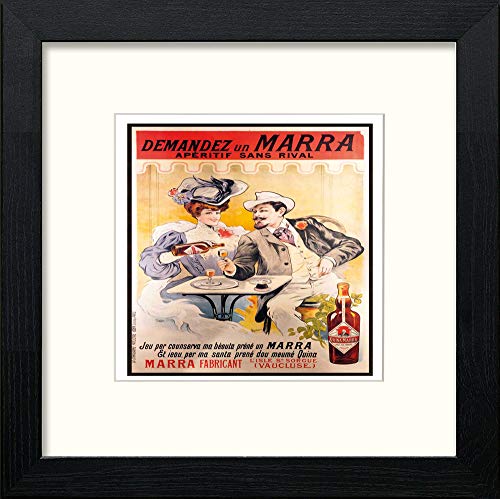 lumartos Poster Vintage Quina Marra Label – Black Wood Frame Wall Art – Framed Wall Art Print by Lumartos Premium Home Décor