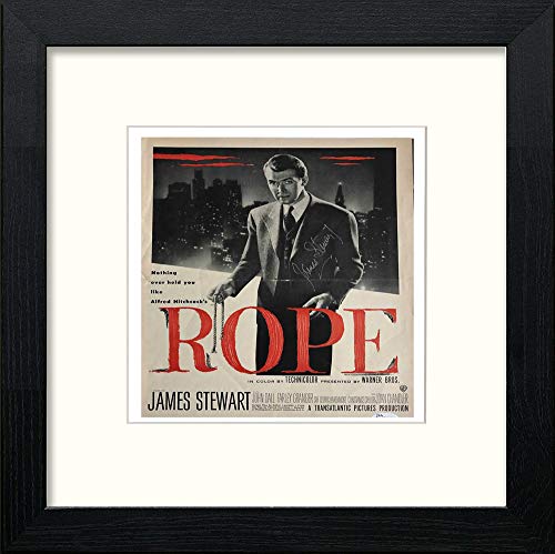 lumartos Poster Vintage Rope James Stewart – Black Wood Frame Wall Art – Framed Wall Art Print by Lumartos Premium Home Décor