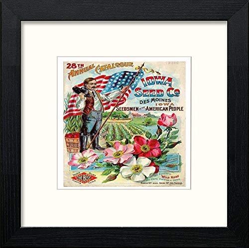 lumartos Poster Vintage Seed Catalog Cover – Black Wood Frame Wall Art – Framed Wall Art Print by Lumartos Premium Home Décor