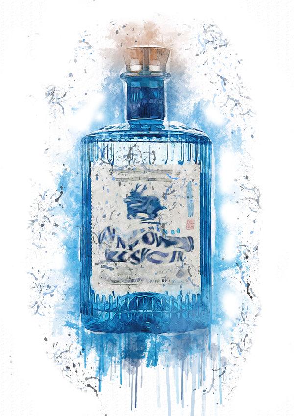 lumartos Powder Gin Splash Print – A4 Frame Wall Art – Framed Wall Art Print by Lumartos Premium Home Décor