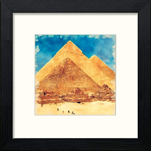 lumartos Pyramids – Black Wood Frame Wall Art – Framed Wall Art Print by Lumartos Premium Home Décor