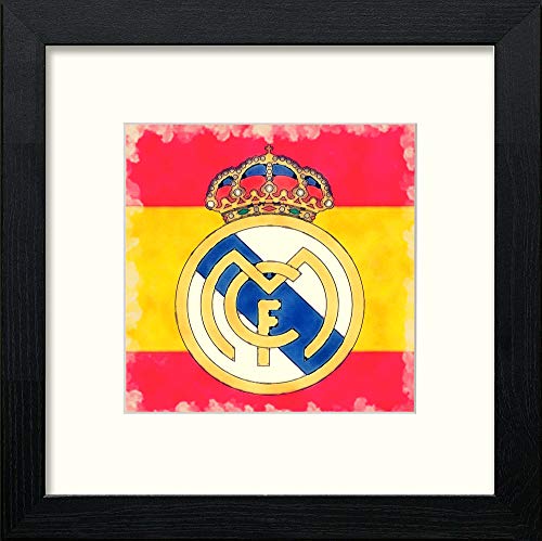 lumartos Real Madrid Fc – Black Wood Frame Wall Art – Framed Wall Art Print by Lumartos Premium Home Décor