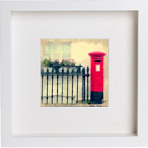 lumartos Red London Post Box 172 – White Frame Wall Art – Framed Wall Art Print by Lumartos Premium Home Décor