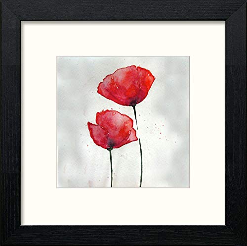 lumartos Red Poppy C10773 – Black Wood Frame Wall Art – Framed Wall Art Print by Lumartos Premium Home Décor
