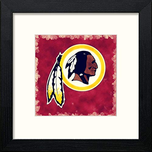 lumartos Redskins Badge – Black Wood Frame Wall Art – Framed Wall Art Print by Lumartos Premium Home Décor