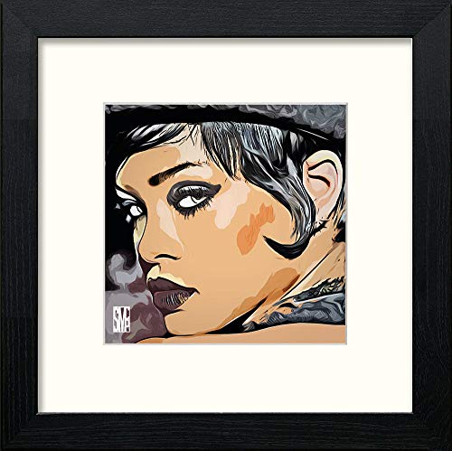 lumartos Rihanna – Black Wood Frame Wall Art – Framed Wall Art Print by Lumartos Premium Home Décor