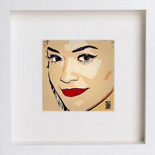 lumartos Rita Ora 175 – White Frame Wall Art – Framed Wall Art Print by Lumartos Premium Home Décor