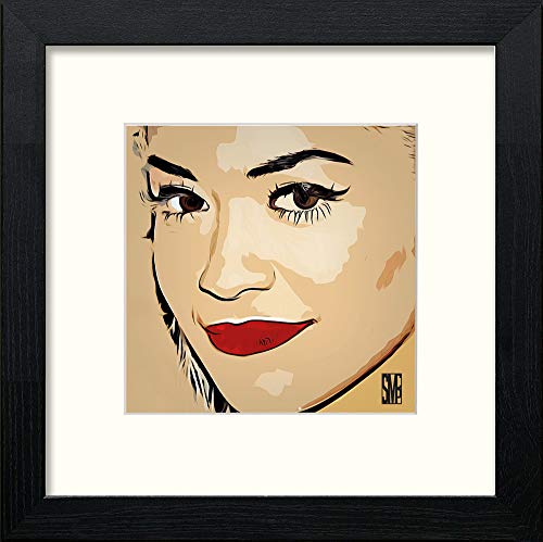 lumartos Rita Ora – Black Wood Frame Wall Art – Framed Wall Art Print by Lumartos Premium Home Décor