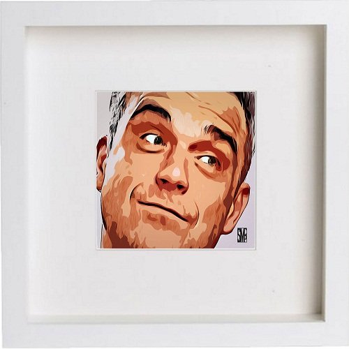 lumartos Robin Williams 176 – White Frame Wall Art – Framed Wall Art Print by Lumartos Premium Home Décor