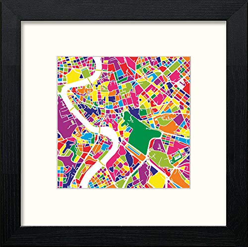 lumartos Rome Map – Black Wood Frame Wall Art – Framed Wall Art Print by Lumartos Premium Home Décor