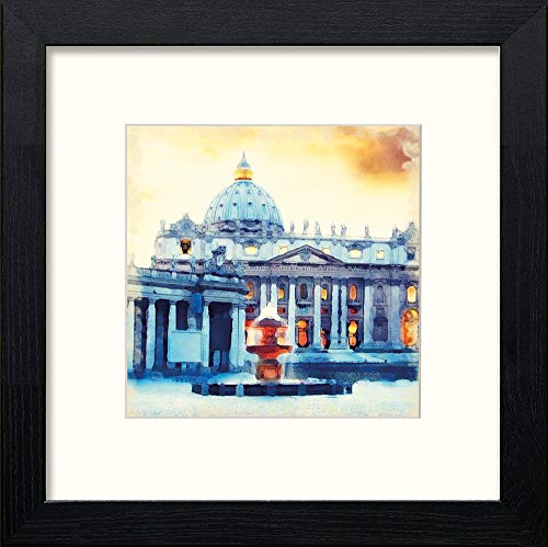 lumartos Rome St Peters – Black Wood Frame Wall Art – Framed Wall Art Print by Lumartos Premium Home Décor