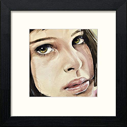 lumartos Sad Girl – Black Wood Frame Wall Art – Framed Wall Art Print by Lumartos Premium Home Décor