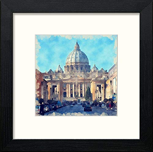lumartos Saint Peter's Basilica – Black Wood Frame Wall Art – Framed Wall Art Print by Lumartos Premium Home Décor